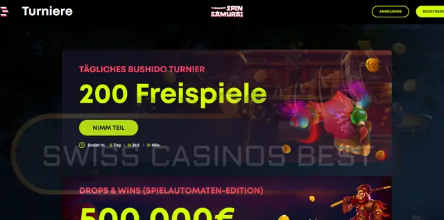 Spin Samurai online Kasino Turniere