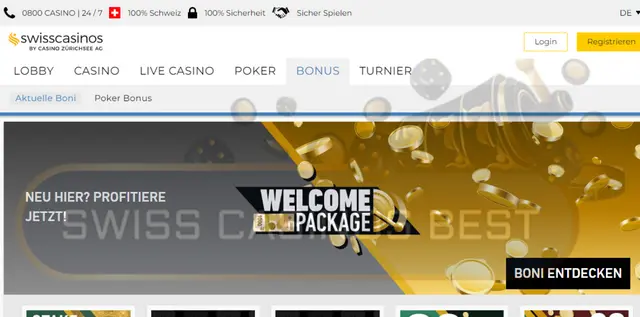 Boni im Swiss Casinos online